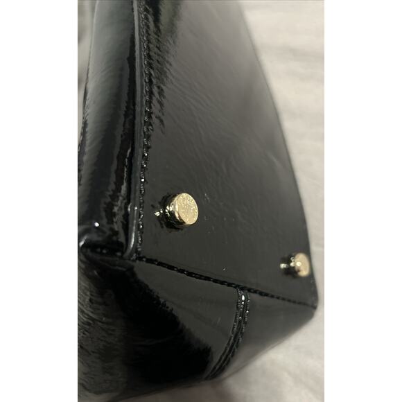 NWT Kate Spade Carlisle Street Elena Patent Leather Black and Grey Purse Handbag